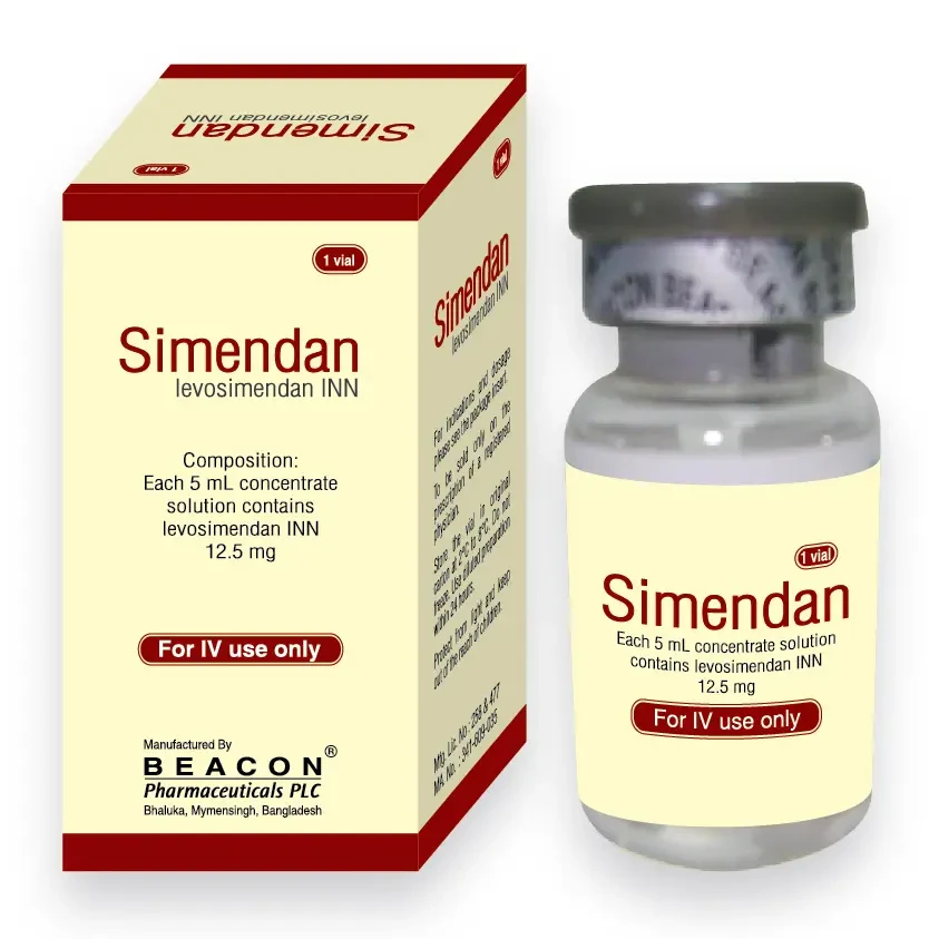 Pack Image: Simendan 12.5 mg Injection (5 ml vial)
