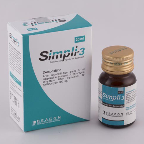 Pack Image: Simpli-3 200 mg Suspension (20 ml bottle)