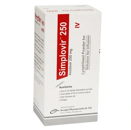 Pack Image: Simplovir 250 mg Injection (250 mg vial)