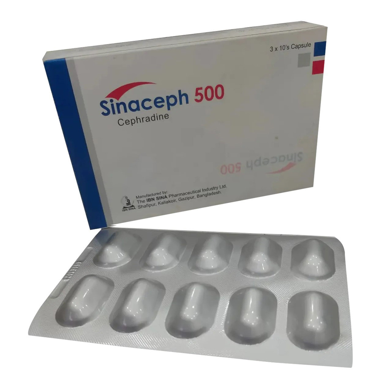 Pack Image: Sinaceph 500 mg Capsule (3 x 10)