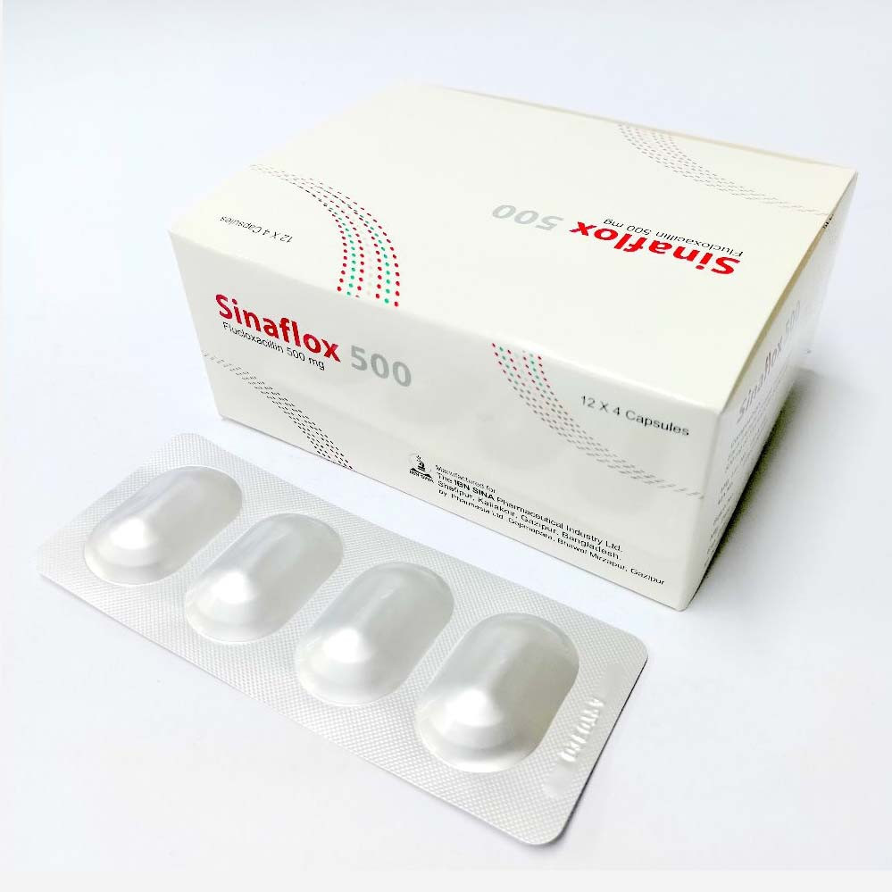 Pack Image: Sinaflox 500 mg Capsule (12 x 4)