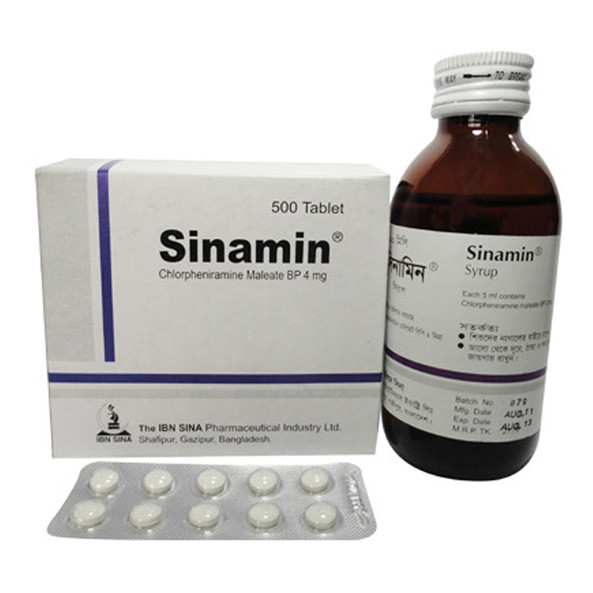 Pack Image: Sinamin 2 mg Syrup (100 ml bottle)