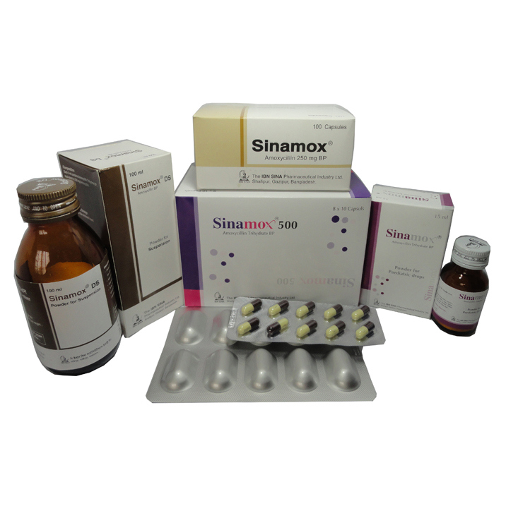 Pack Image: Sinamox 250 mg Capsule (10 x 10)