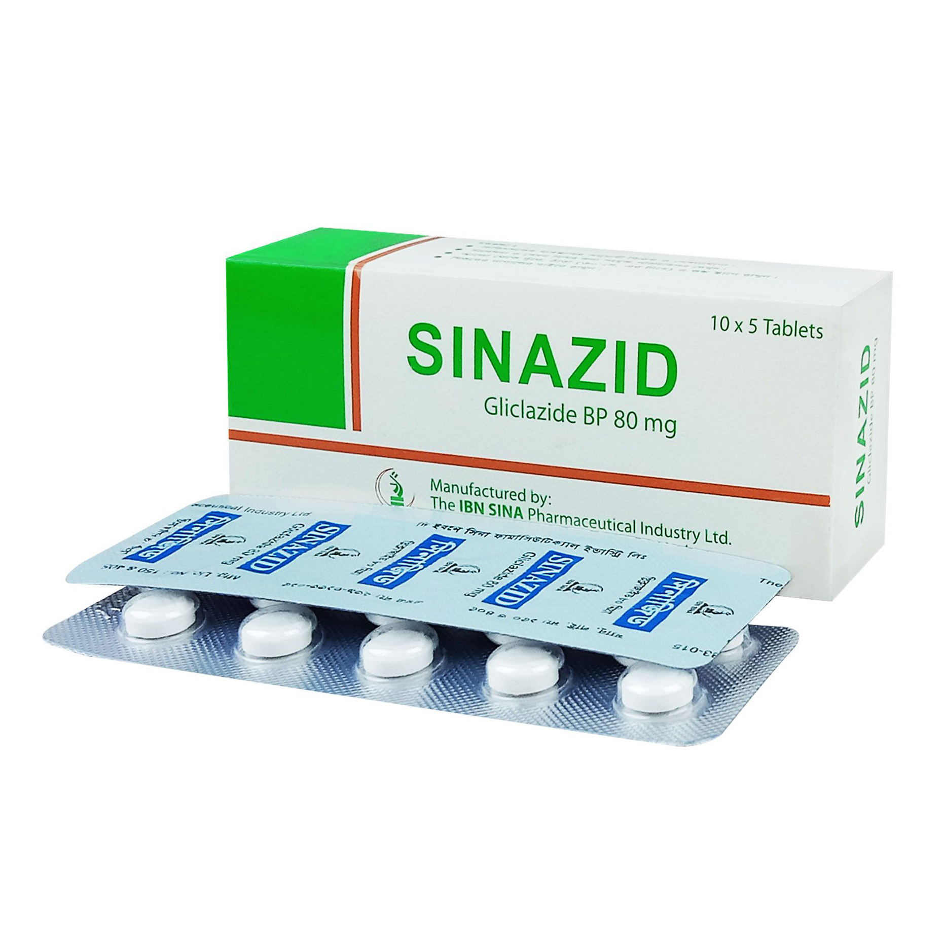 Pack Image: Sinazid 80 mg Tablet (5 x 10)