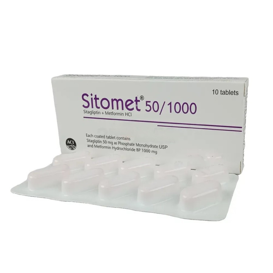 Pack Image: Sitomet 50 mg Tablet (1 x 10)