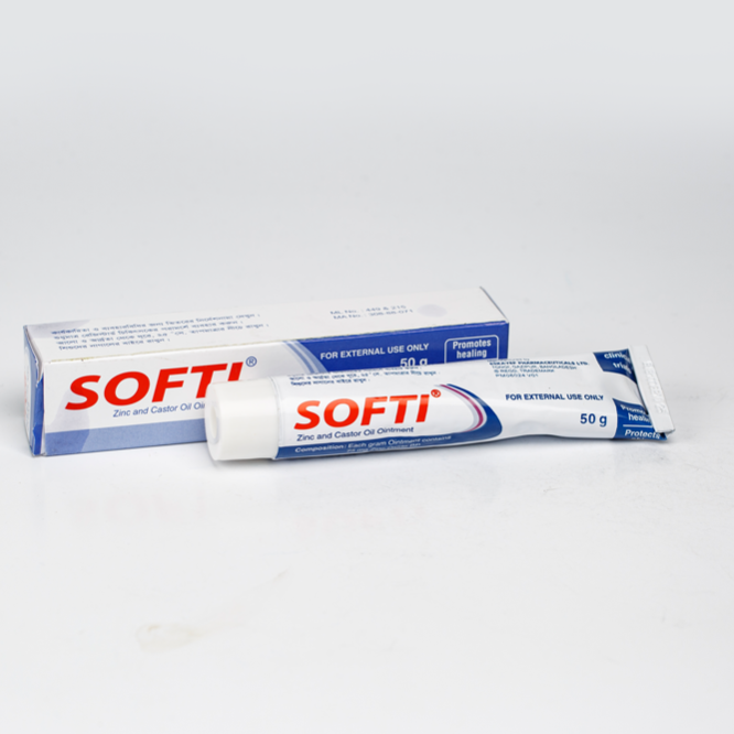 Pack Image: Softi 7.5% 30.5% Ointment (50 gm tube)