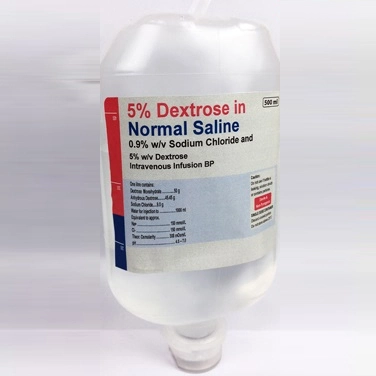Pack Image: Solodex 0.9% 5% Injection (500 ml bag)