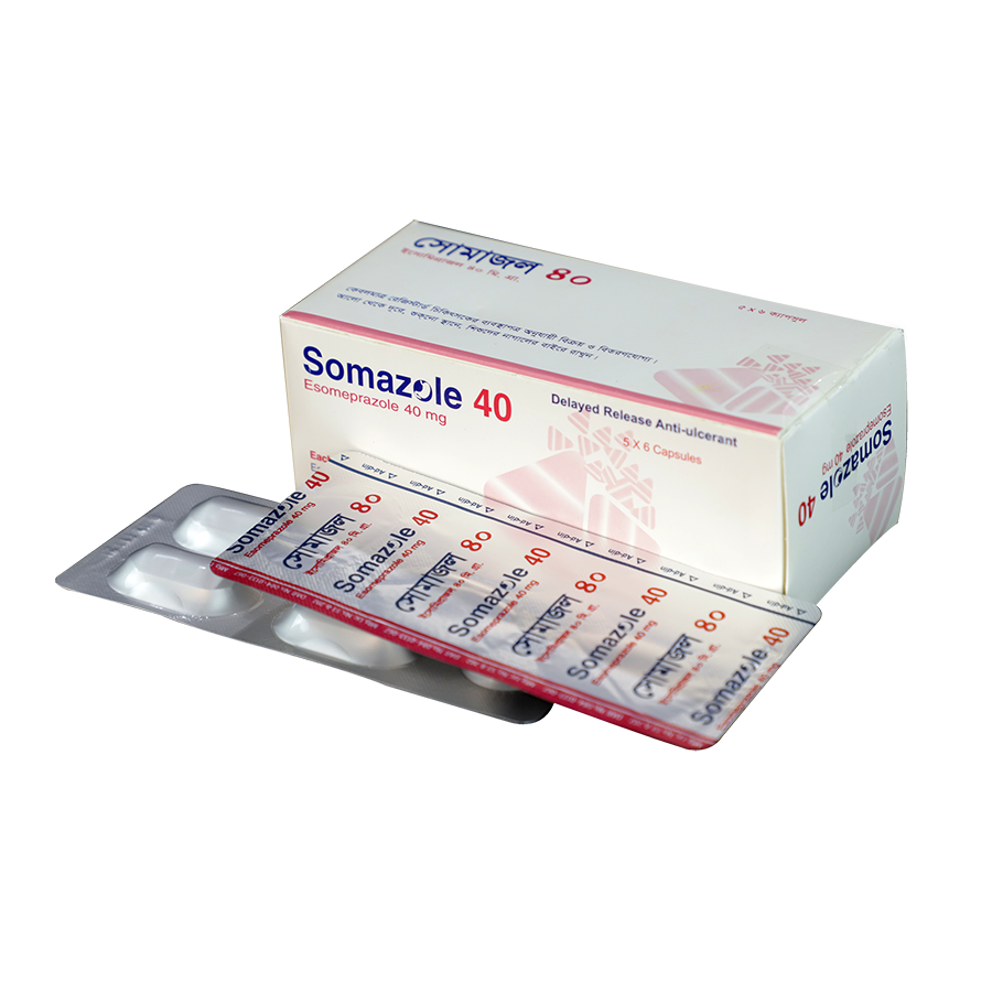 Pack Image: Somazole 40 mg Capsule (6 x 5)