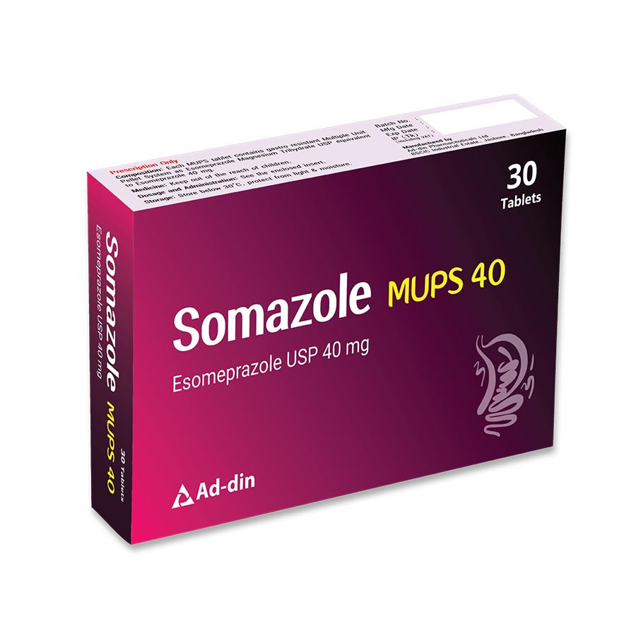 Pack Image: Somazole MUPS 40 mg Tablet (3 x 10)