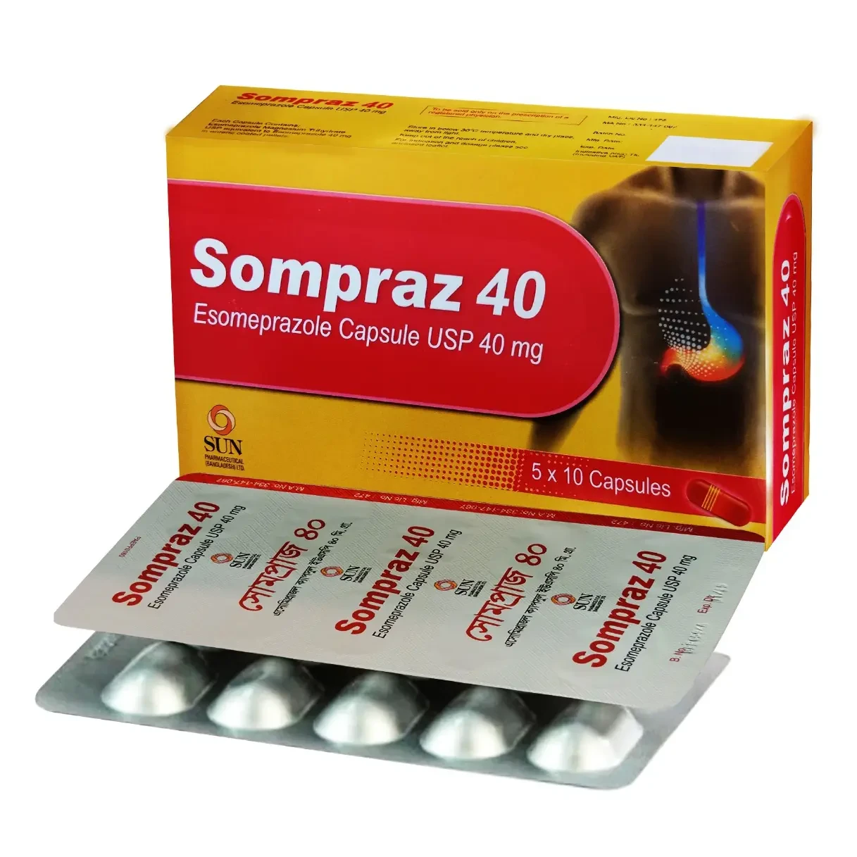 Pack Image: Sompraz 40 mg Capsule (5 x 10)