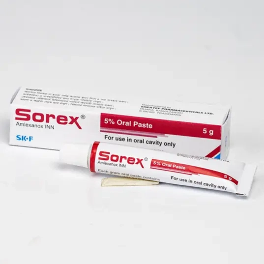 Pack Image: Sorex 5% Oral Paste (5 gm tube)