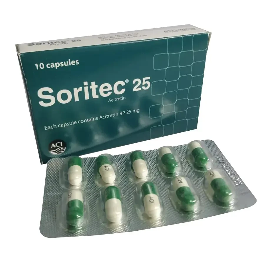 Pack Image: Soritec 25 mg Capsule (1 x 10)