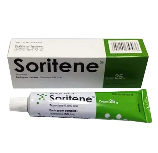 Pack Image: Soritene 0.1% Cream (25 gm tube)