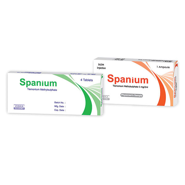 Pack Image: Spanium 5 mg Injection (2 ml ampoule)