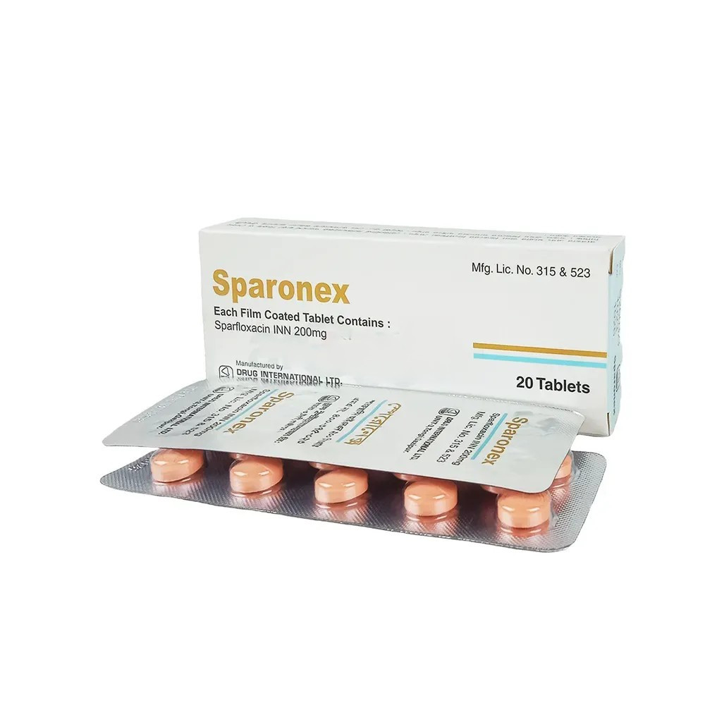 Pack Image: Sparonex 200 mg Tablet (2 x 10)