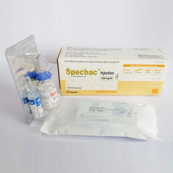 Pack Image: Specbac 250 mg Injection (250 mg vial)