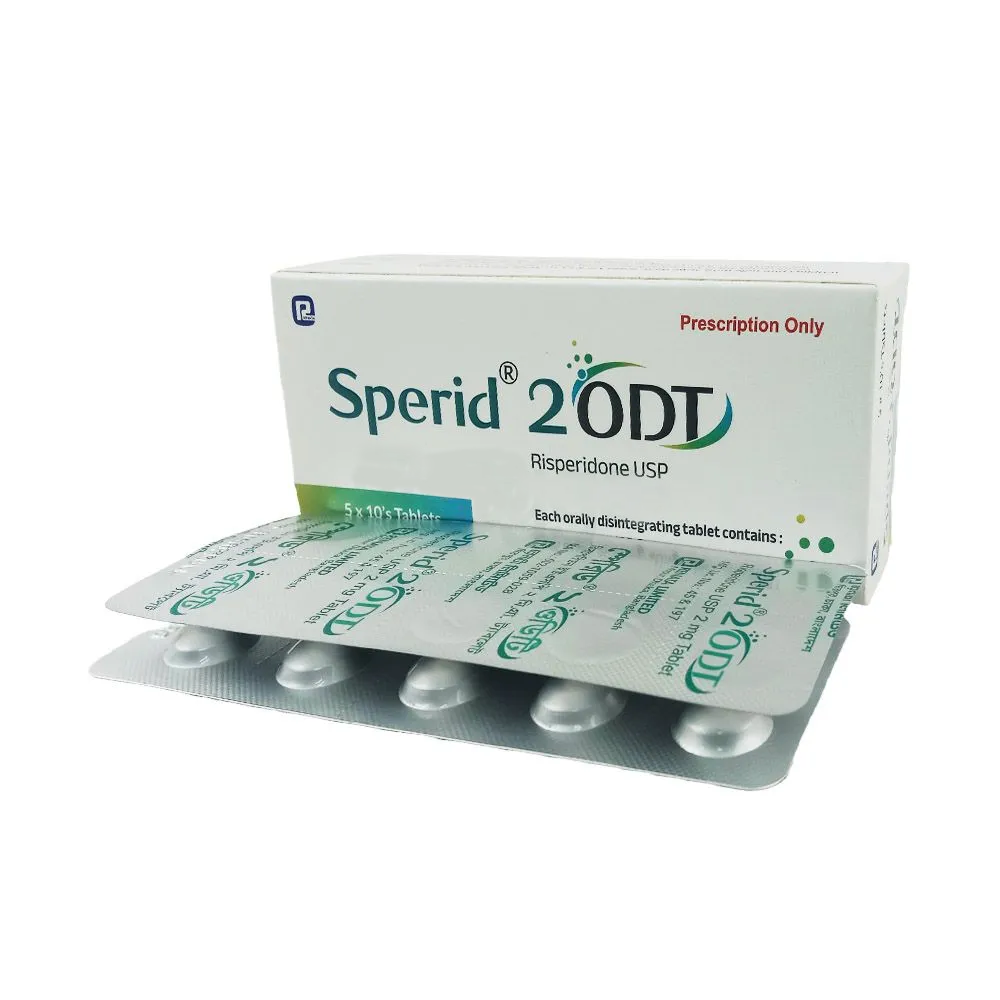 Pack Image: Sperid ODT 2 mg Tablet (5 x 10)