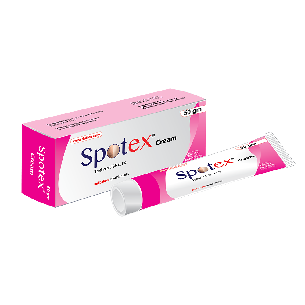 Pack Image: Spotex 0.1% Cream (50 gm tube)