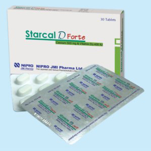 Pack Image: Starcal D Forte 500 mg Tablet (3 x 10)