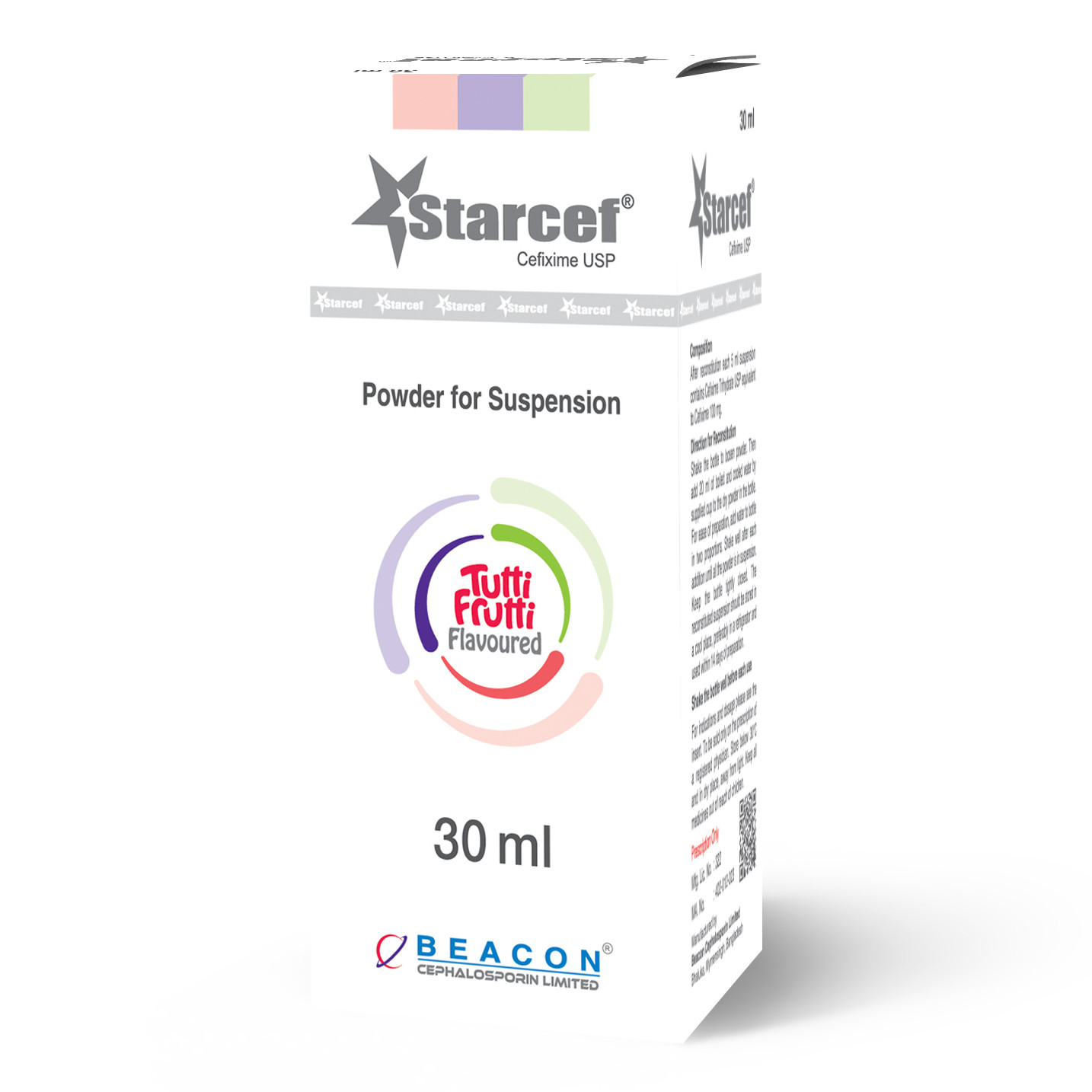 Pack Image: Starcef 100 mg Suspension (30 ml bottle)
