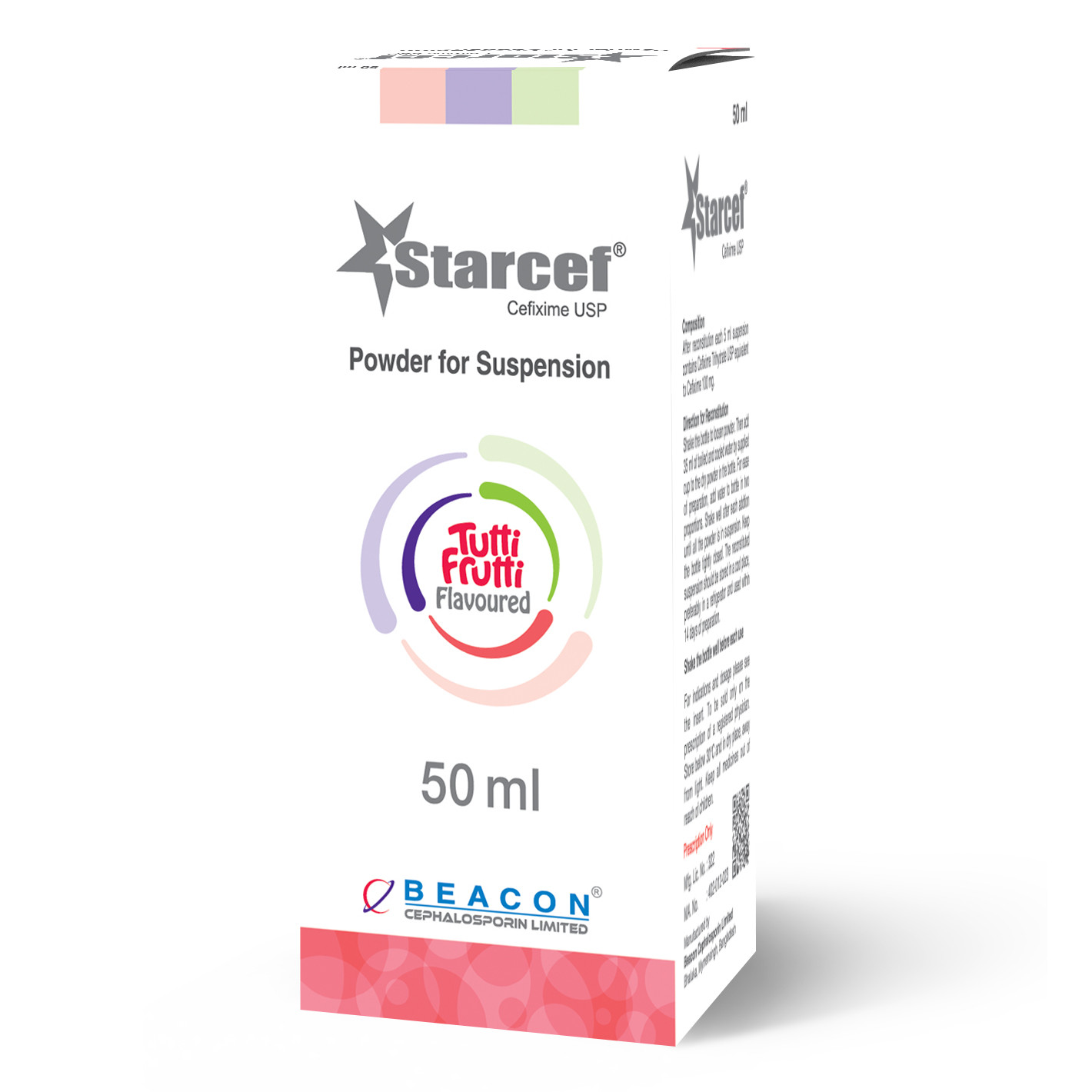 Pack Image: Starcef 100 mg Suspension (50 ml bottle)