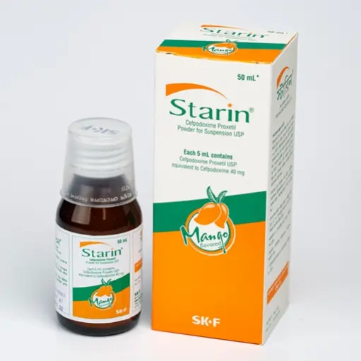 Pack Image: Starin 40 mg Suspension (50 ml bottle)