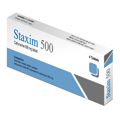 Pack Image: Staxim 500 mg Tablet (2 x 4)
