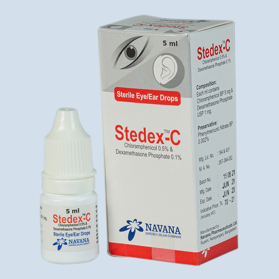 Pack Image: Stedex-C 0.1% 0.5% Eye Drop (5 ml drop)