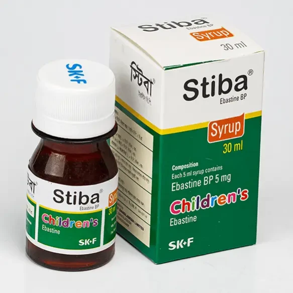 Pack Image: Stiba 5 mg Syrup (30 ml bottle)