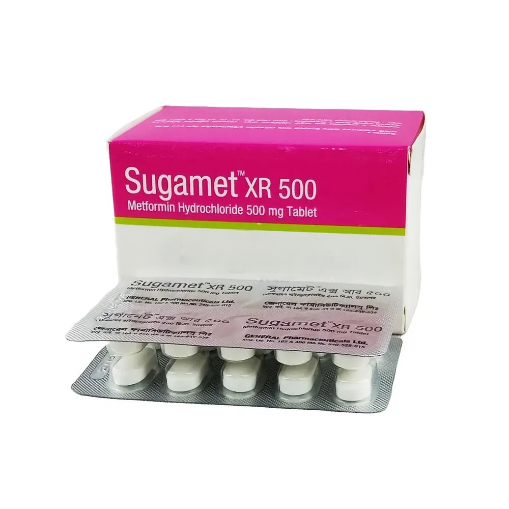 Pack Image: Sugamet XR 500 mg Tablet (6 x 10)