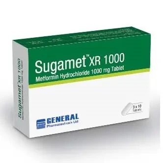 Pack Image: Sugamet XR 1000 mg Tablet (3 x 10)