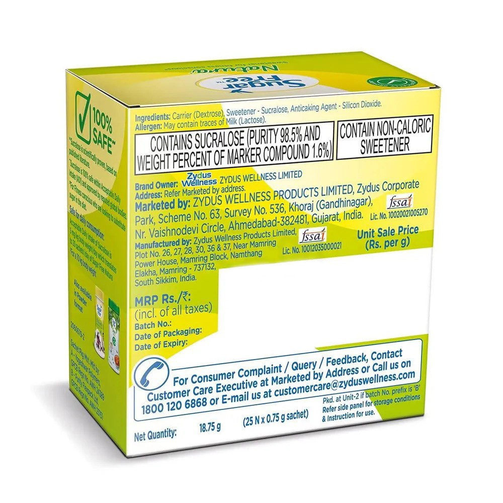 Pack Image: Sugar Free Nature 750 mg Powder (750 mg sachet)