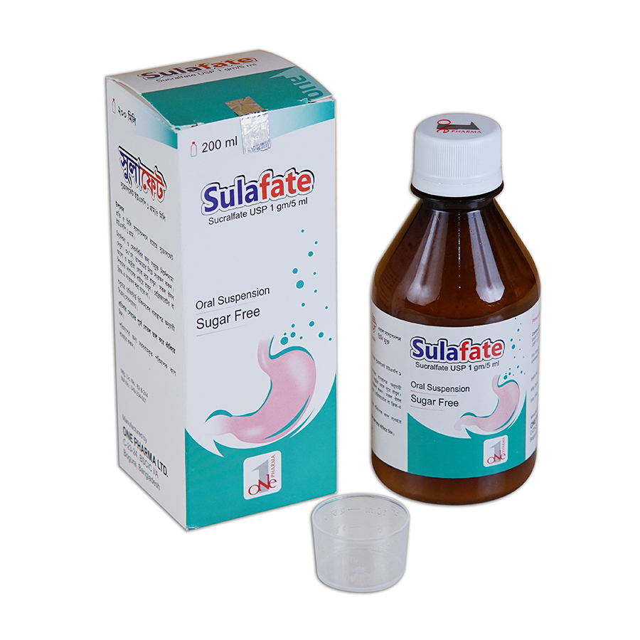Pack Image: Sulafate 1 gm Suspension (200 ml bottle)