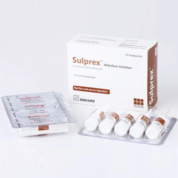 Pack Image: Sulprex (2.5 mg Respirator Solution (3 ml ampoule)