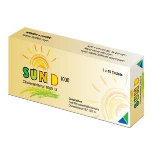 Pack Image: Sun D 1000 IU Tablet (3 x 10)