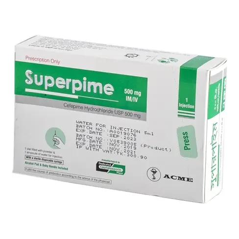 Pack Image: Superpime 500 mg Injection (500 mg vial)