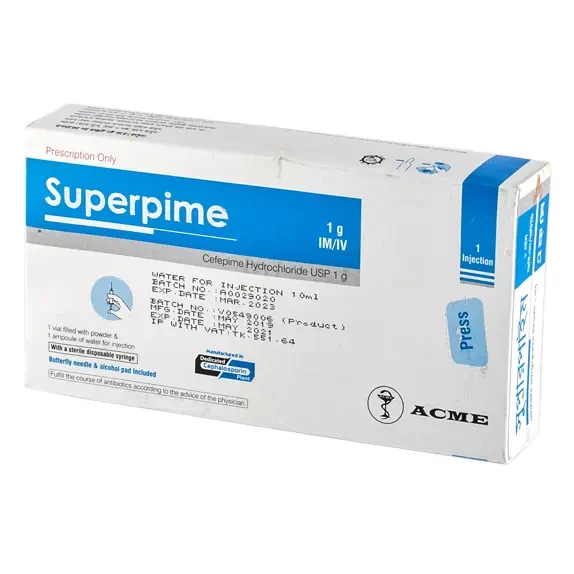 Pack Image: Superpime 1 gm Injection (1 gm vial)