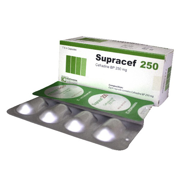 Pack Image: Supracef 250 mg Capsule (7 x 4)