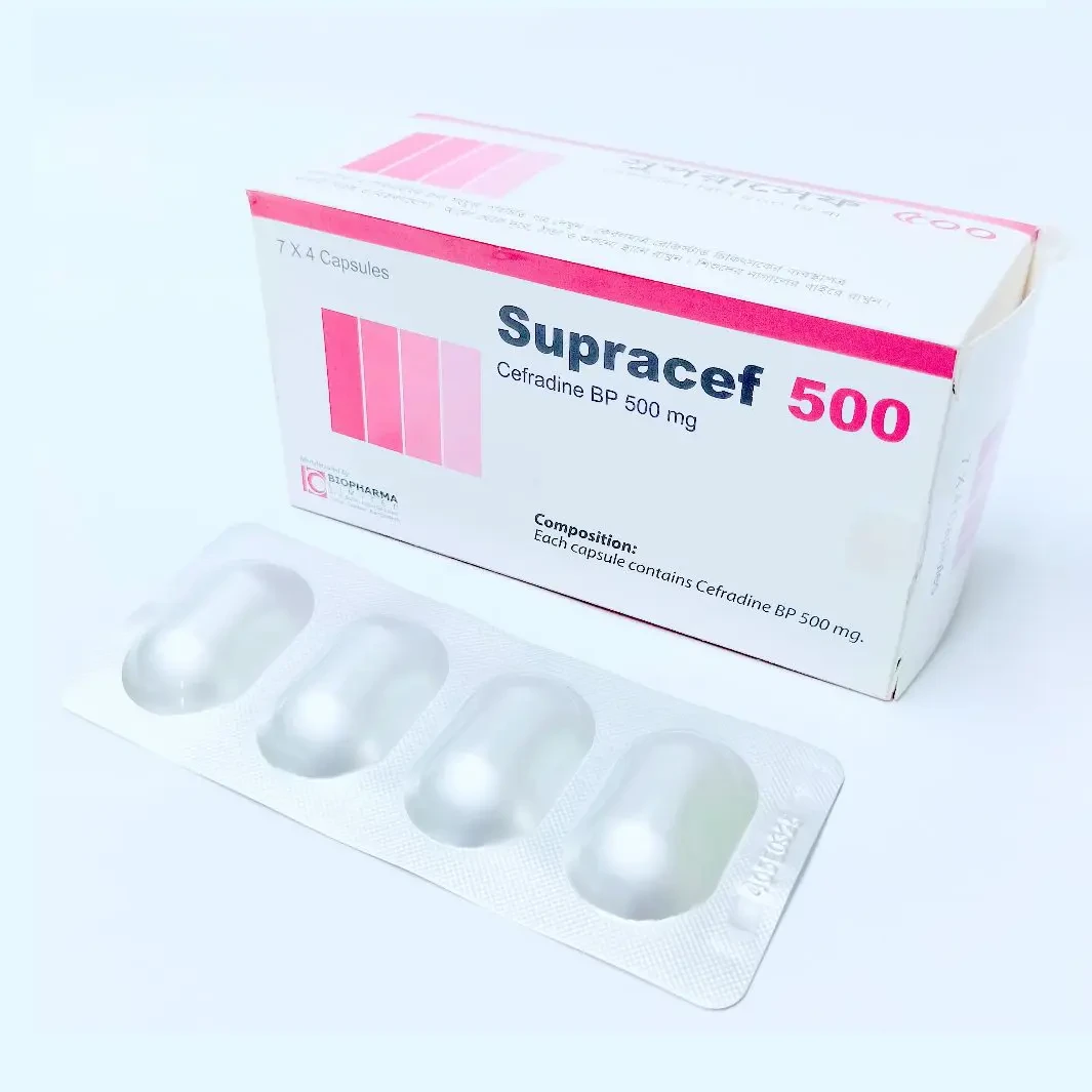 Pack Image: Supracef 500 mg Capsule (7 x 4)