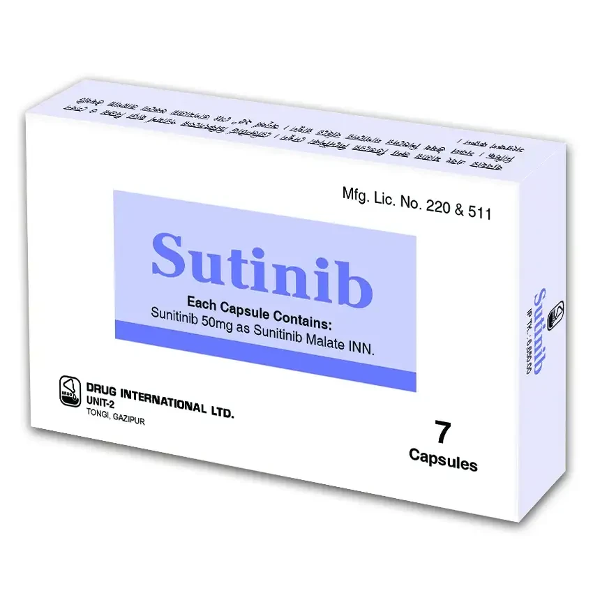 Pack Image: Sutinib 50 mg Capsule (1 x 7)