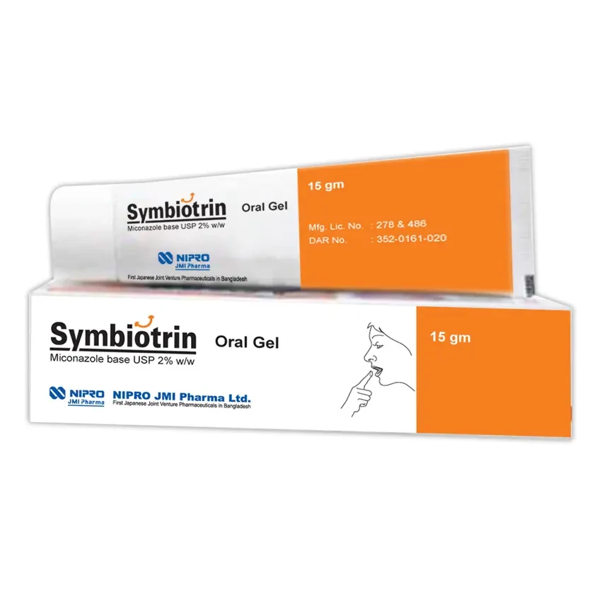 Pack Image: Symbiotrin 2% w Oral Gel (15 gm tube)