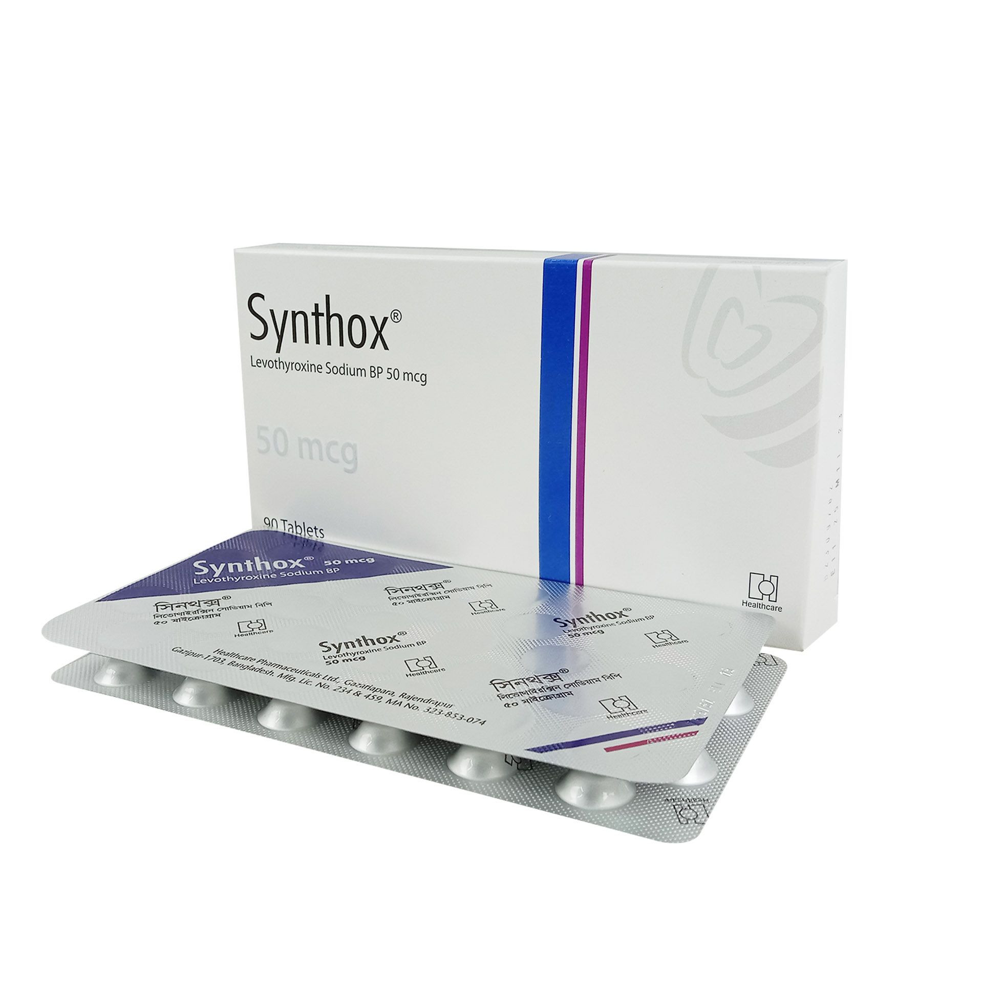 Pack Image: Synthox 50 mcg Tablet (3 x 30)
