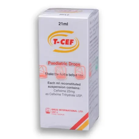Pack Image: T-Cef 25 mg Pediatric Drop (21 ml bottle)