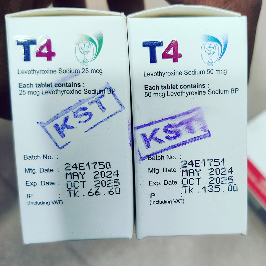 Pack Image: T4 25 mcg Tablet (6 x 10)