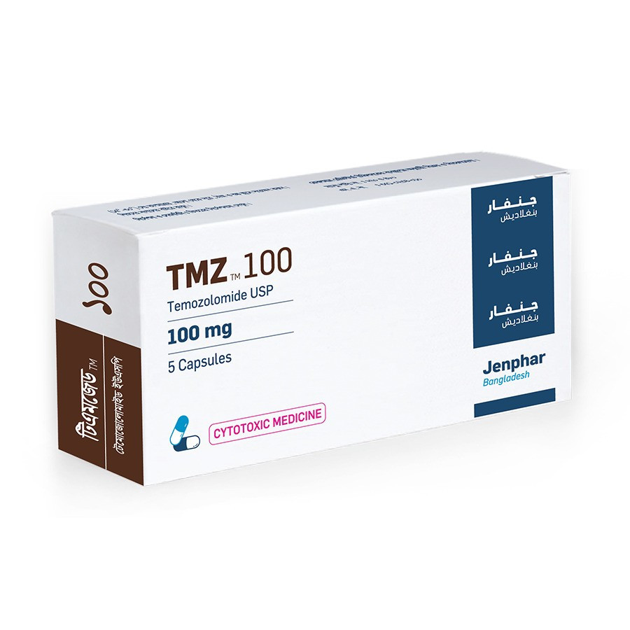 Pack Image: TMZ 100 mg Capsule (1 x 5)