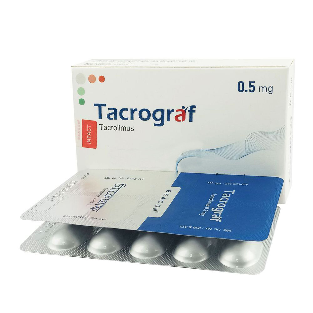 Pack Image: Tacrograf 0.5 mg Capsule (3 x 10)