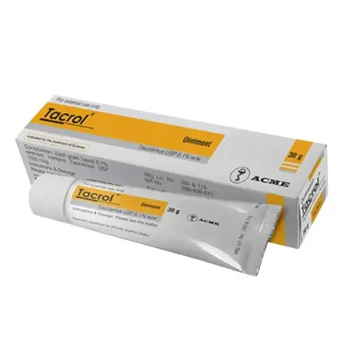 Pack Image: Tacrol 0.1% Ointment (30 gm tube)