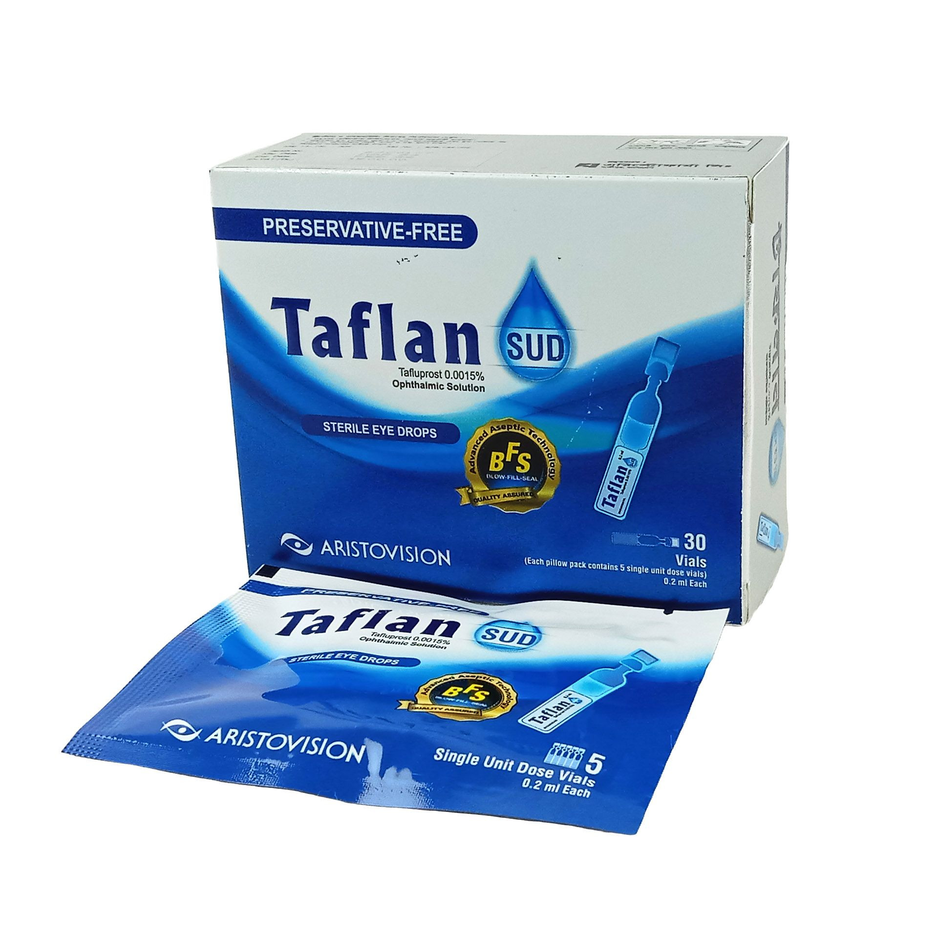 Pack Image: Taflan SUD 0.0015% Eye Drop (0.2 ml container)