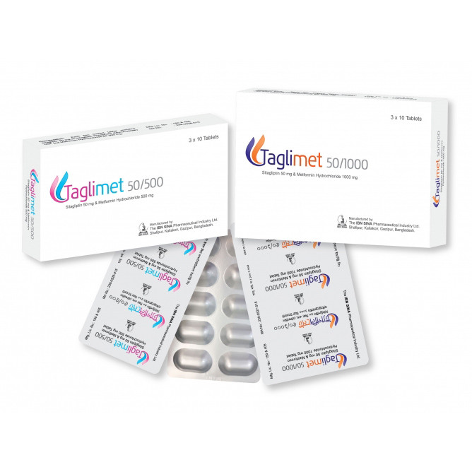 Pack Image: Taglimet 50 mg Tablet (3 x 10)