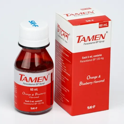 Pack Image: Tamen 120 mg Syrup (60 ml bottle)